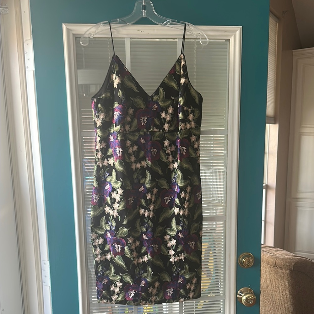 Floral Sleeveless Dress - Purple and Green
